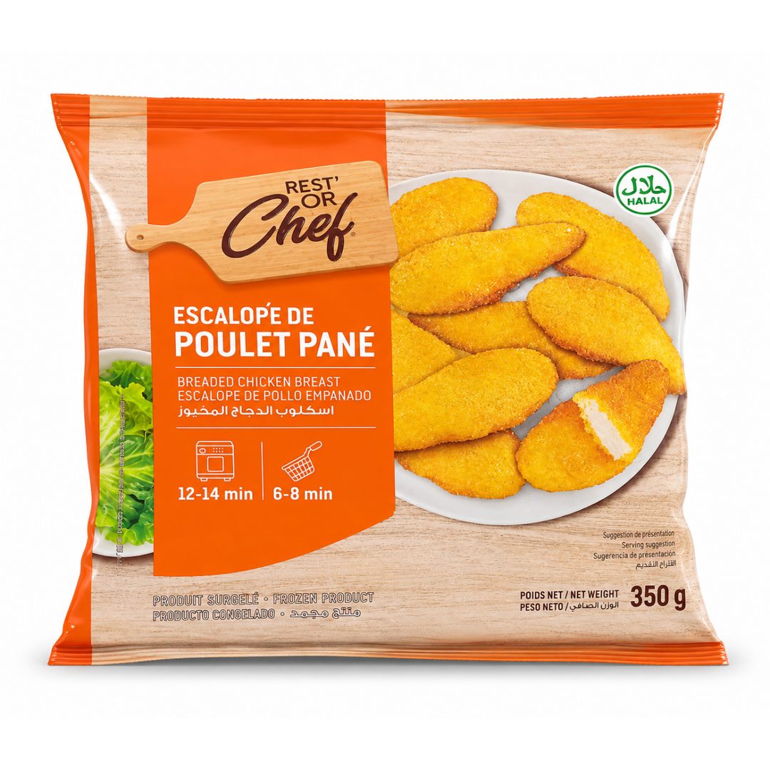 Rest'Or Chef – Escalopes de Poulet Pané Surgelées – 350 g