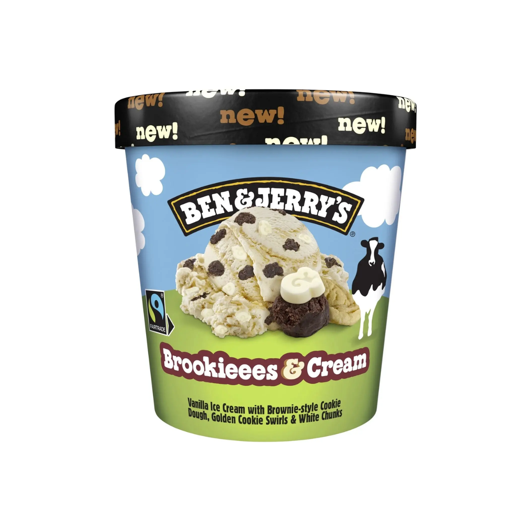 BEN & JERRY'S – Crème Glacée Brookieees & Cream – 465 ml