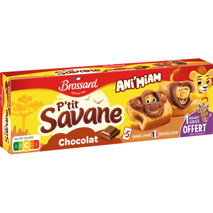 Brossard - P’tit Savane Ani’Miam – Gâteaux Fourrés au Chocolat – 5 x 30 g