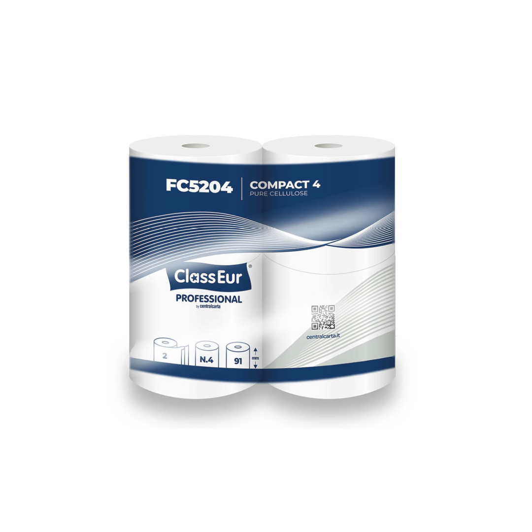 Classeur – Papier Toilette Compact 4 Pure Cellulose FC5204 – 4 Rouleaux