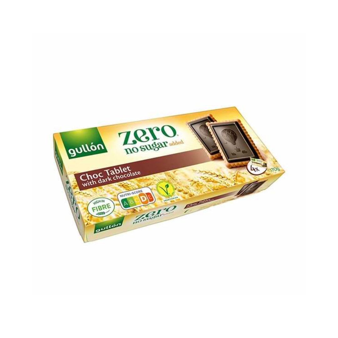 Gullón – Choc Tablet au Chocolat Noir – Zero, Sans Sucres Ajoutés – 150 g