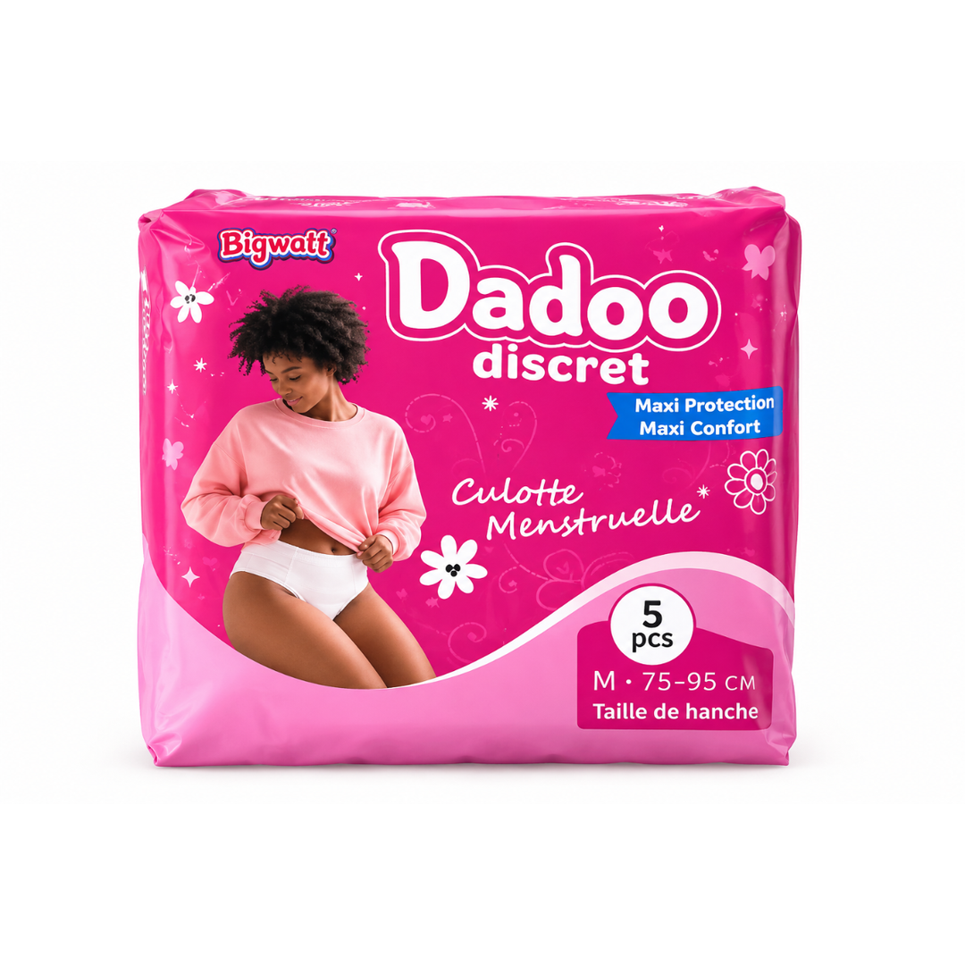 Bigwatt – Dadoo – Culotte Menstruelle – 5 Pièces – Taille M – (75-95 cm)