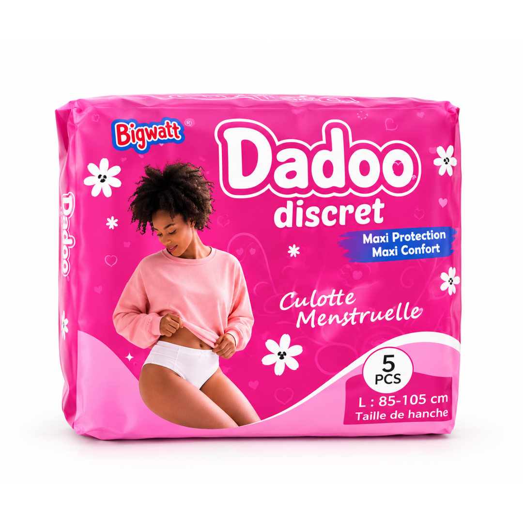 Bigwatt – Dadoo – Culotte Menstruelle – 5 Pièces – Taille L – (85-105 cm)