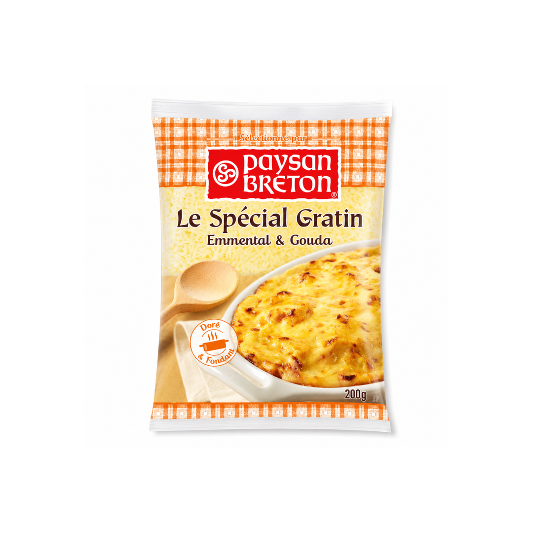 Paysan Breton – Le Spécial Gratin - Emmental & Gouda – 200 g