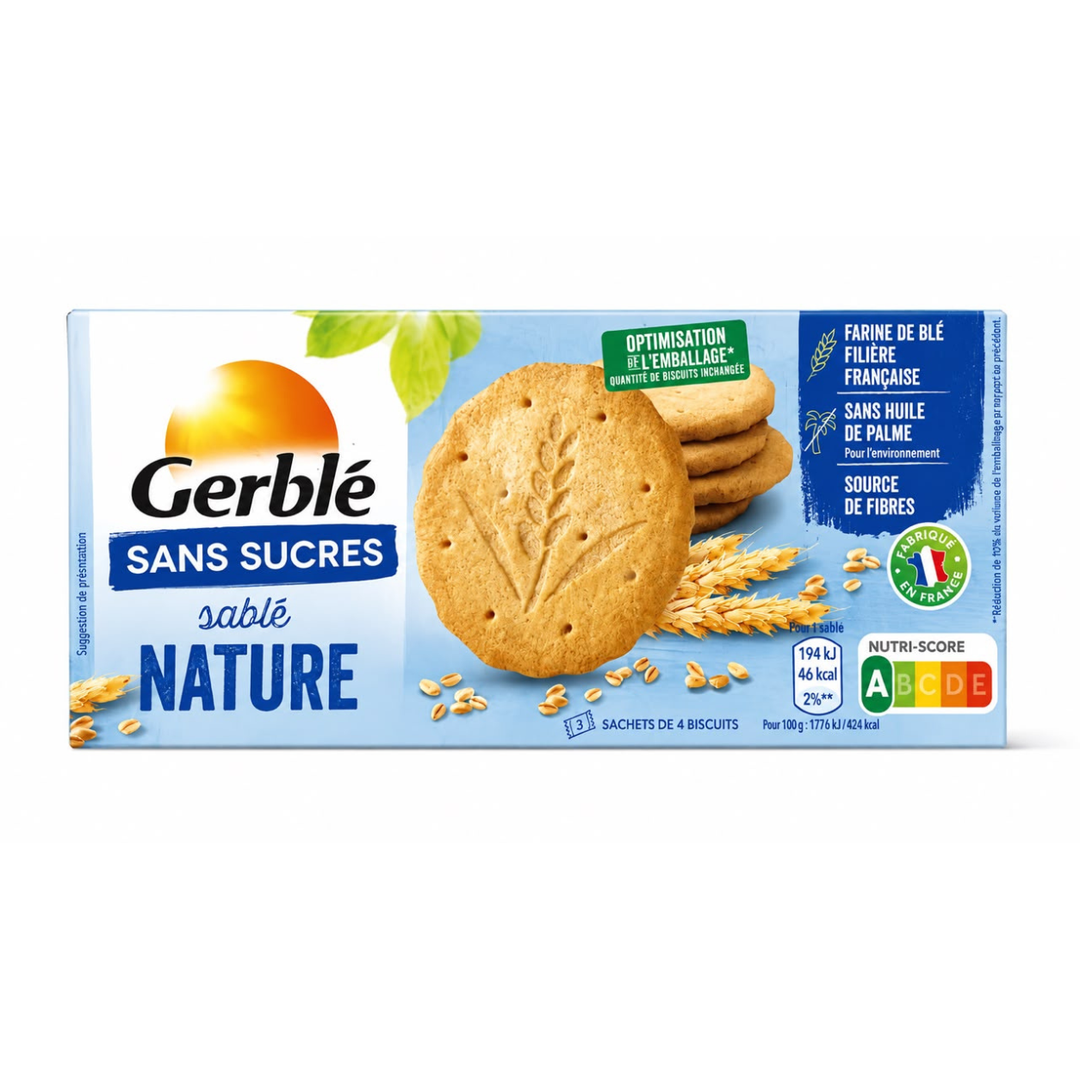 GERBLÉ – Sablés Nature Sans Sucre – 132 g