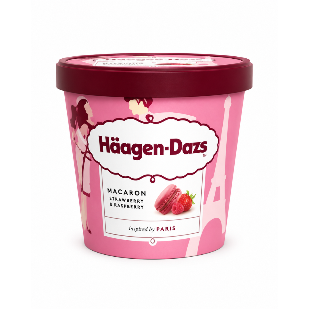 Häagen-Dazs – Macaron Strawberry & Raspberry – 460 ml