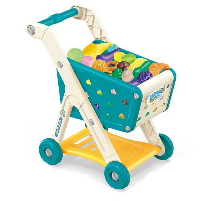 Chariot de Courses Enfant – Ensemble Jouet avec Accessoires - Avec Aliments Du Quotidien