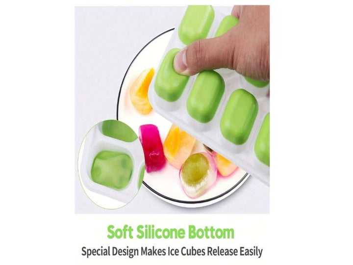 Moules à glaçons en silicone – 14 cavités - avec couvercles - Lot de 2