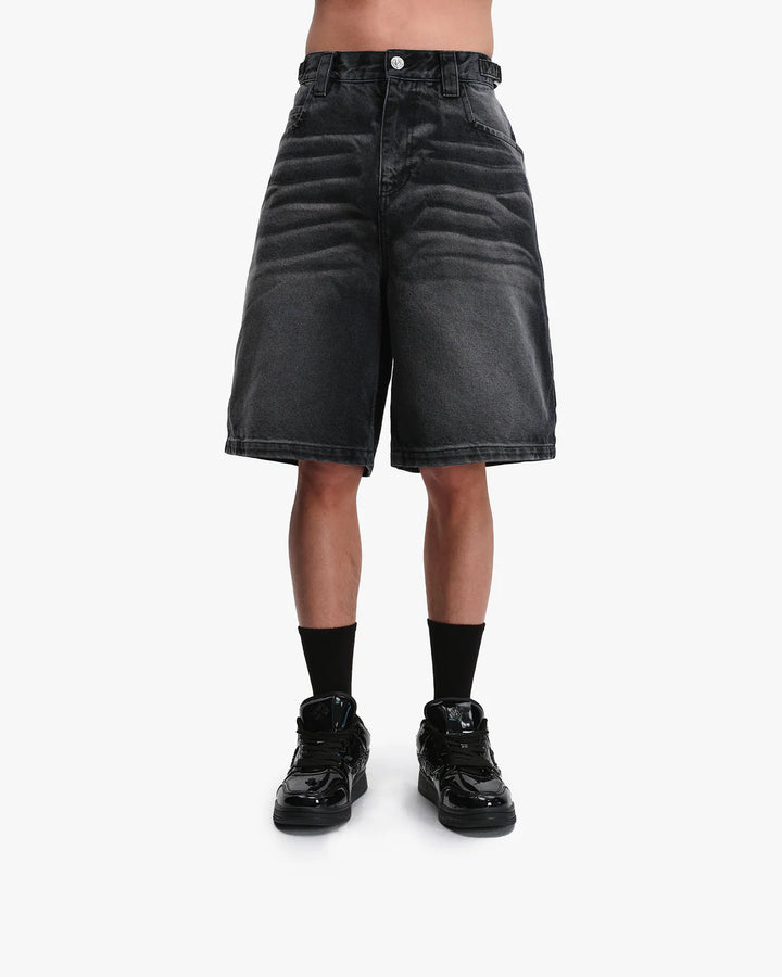 Faded Black Denim Jorts – Taille XL