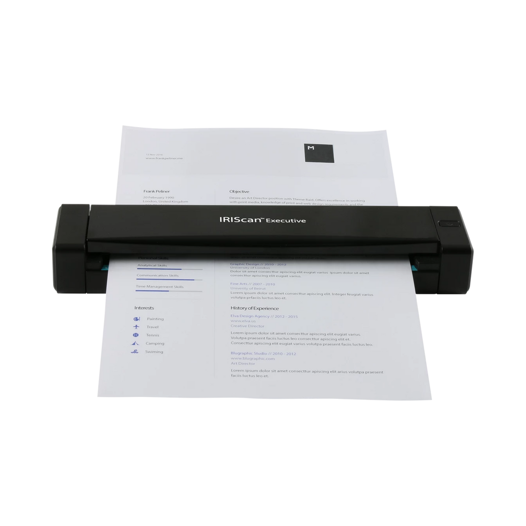 Canon IRIScan Executive 4 Scanner portable recto verso équipé d'un chargeur de feuilles ultra-rapide