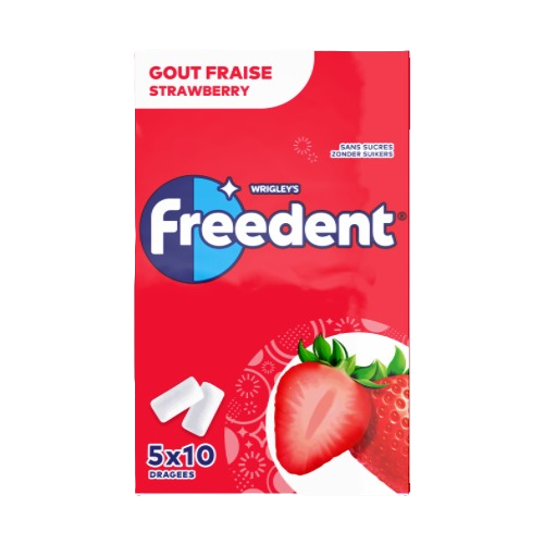 FREEDENT – Chewing-gum sans sucres avec édulcorants 5 × 10 – 14 g
