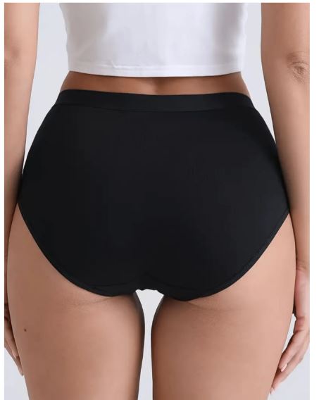 6 pièces Culottes sans couture de taille mi-haute de couleur unie pour femmes, culottes confortables et respirantes Blanc xs