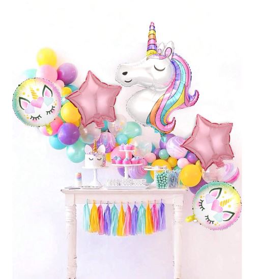 Lot de 5 pièces - Ensemble de ballons licorne