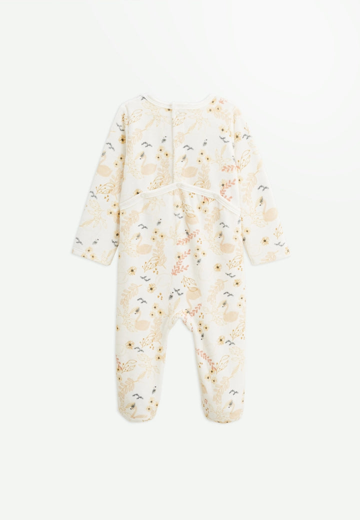 Petit Béguin – Lot de 2 Pyjamas Bébé en Velours Swan - Écru/Ocre - 9 Mois