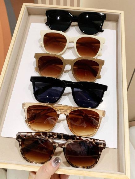 Lot de 6 Lunettes de Soleil Carrées Rétro – Style Plastique