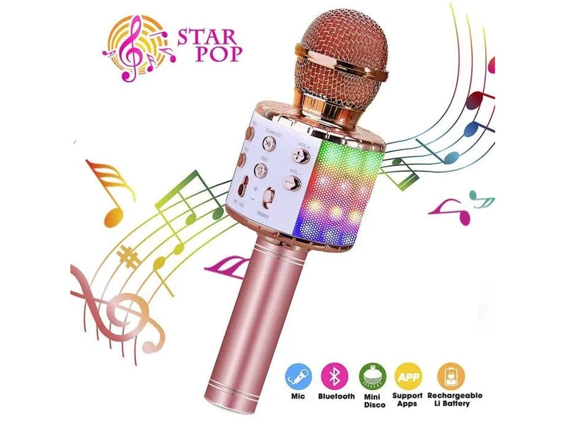 Microphone Bluetooth Sans Fil – Karaoké avec Haut-Parleur Intégré