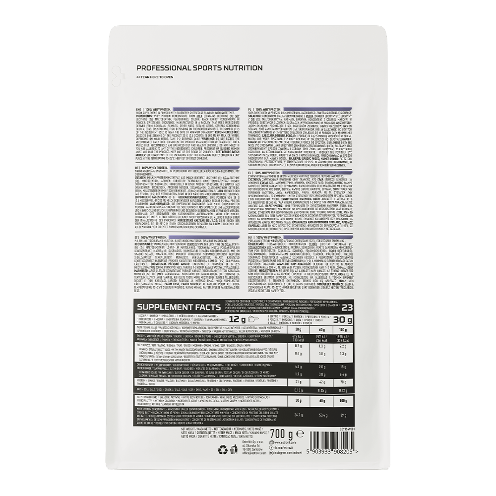 OSTROVIT - Whey Protein Saveur Mirtylles - 700G