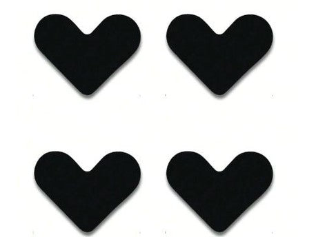 Bande de tapis,  antidérapant réutilisable lavable en PU  Noir/Coeur , 4 pièces