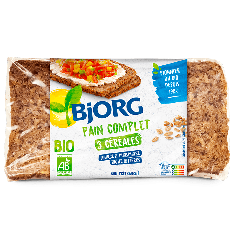 Bjorg – Pain Complet 3 Céréales – 500 g