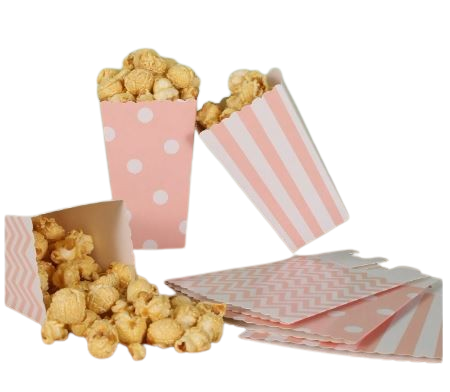 Boîtes à popcorn roses 24 pcs