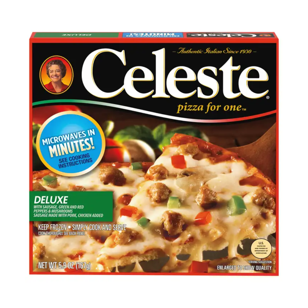 Celeste – Pizza Deluxe avec Saucisse, Poivrons Verts & Rouges et Champignons - 5,9 oz