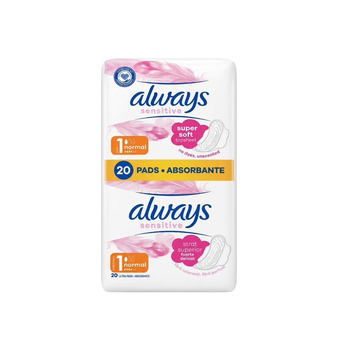 Always Sensitive – Serviettes Hygiéniques Normal – 20 pièces