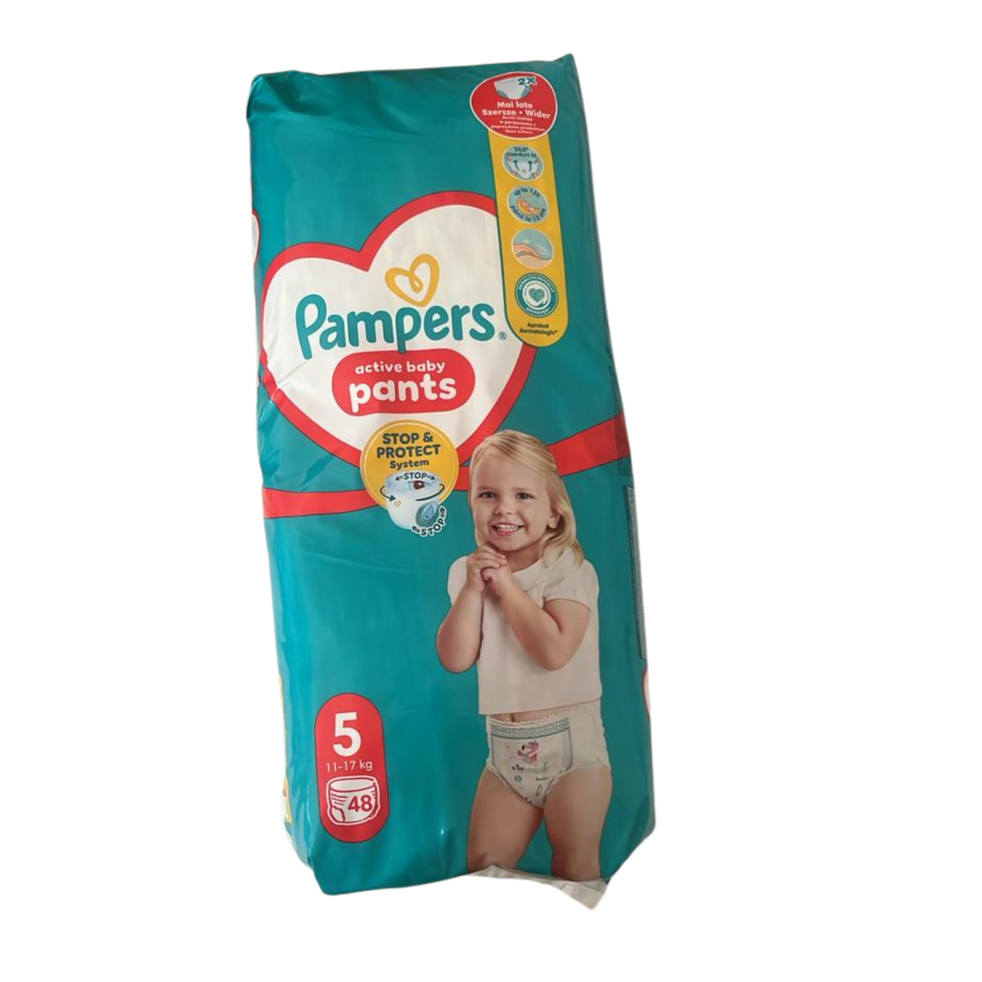 Pampers – Active Baby – Couches-culottes Taille 5 -  (11 à 17 kg) – 48 pièces