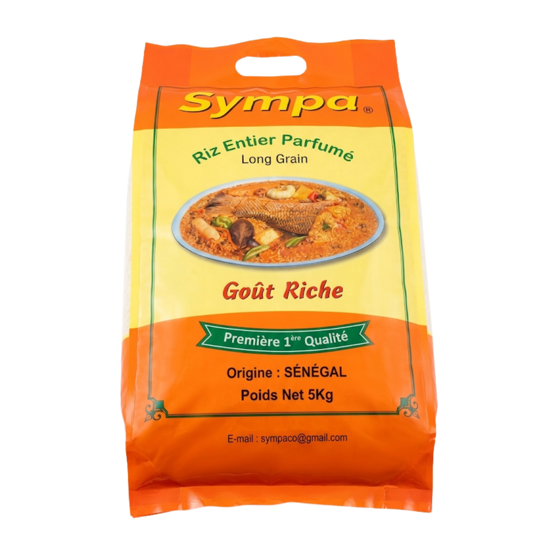 SYMPA - Riz entier parfumé long grain - 5 kg