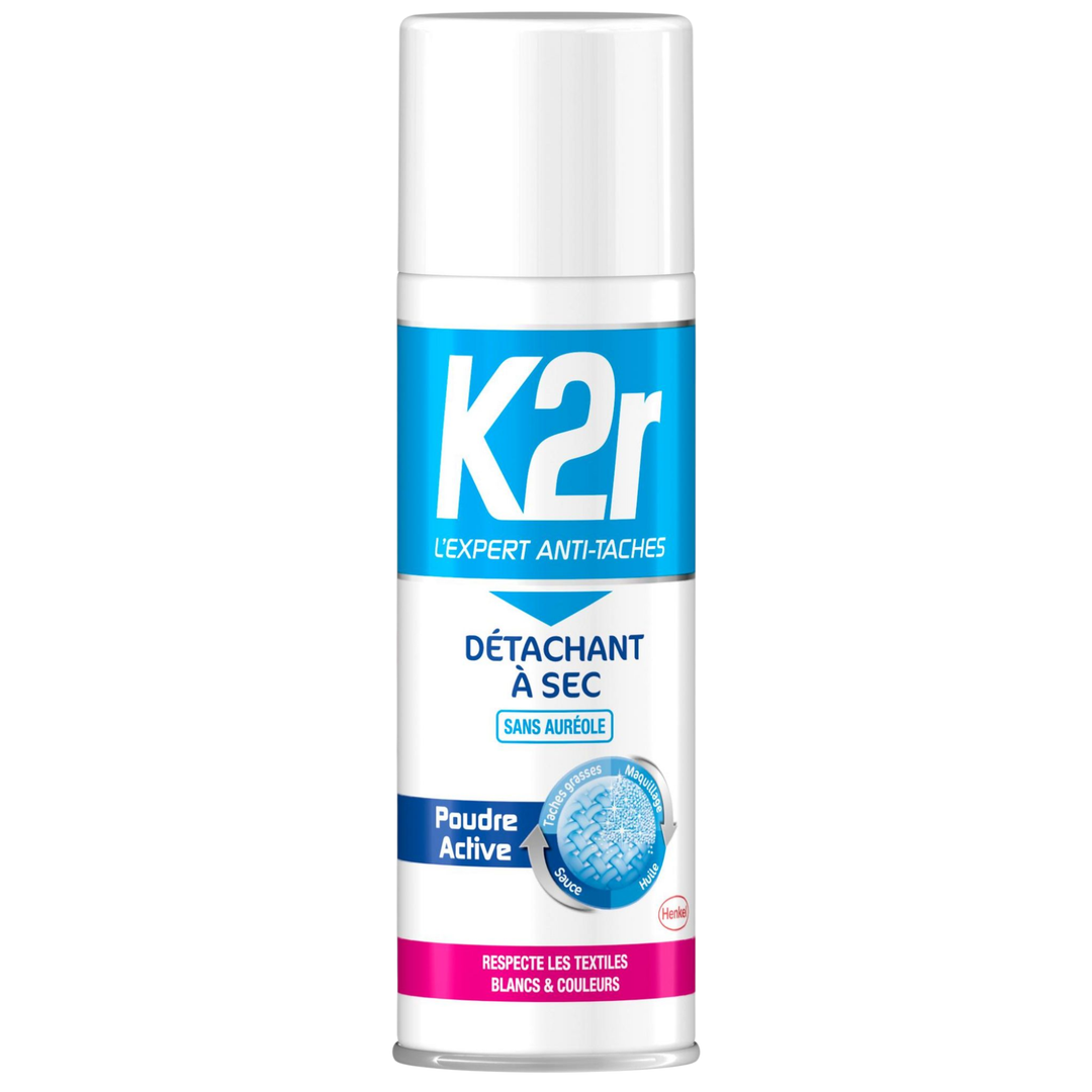 K2r – Poudre Active Détachant Textile à Sec Sans Auréole – 200 ml
