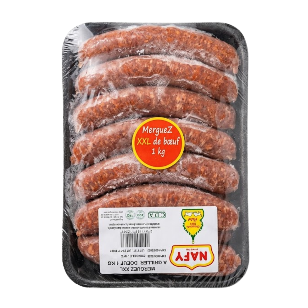 NAFY – Merguez XXL de bœuf à griller – 1 kg