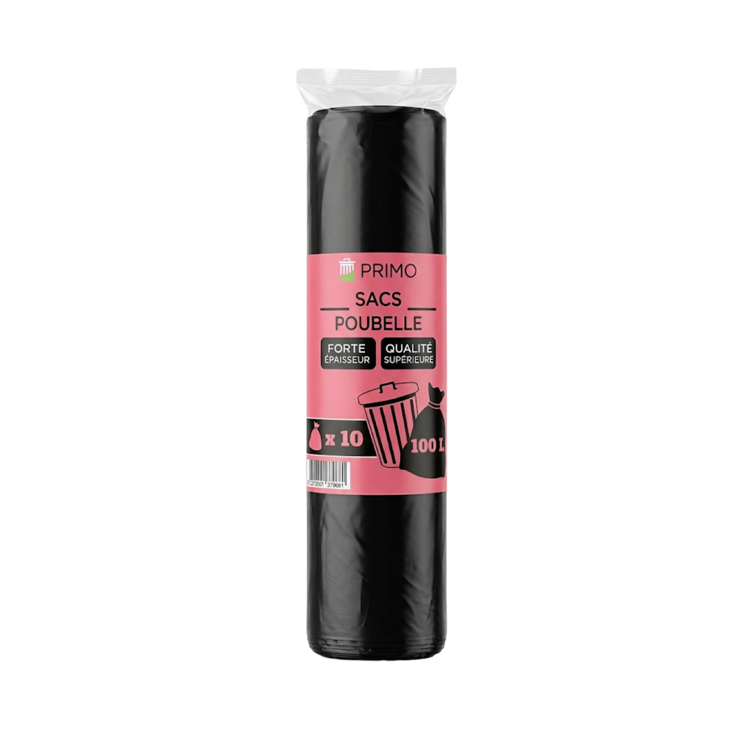 PRIMO – Sacs poubelle - 100 L - Lot de 10