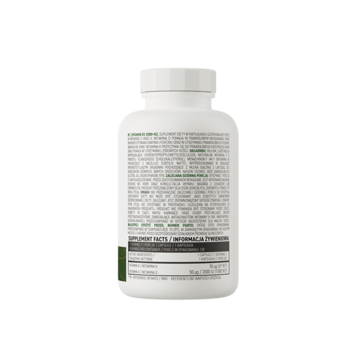 OSTROVIT - Vitamine D3 2000 + K2 VEGE - 120 gélules
