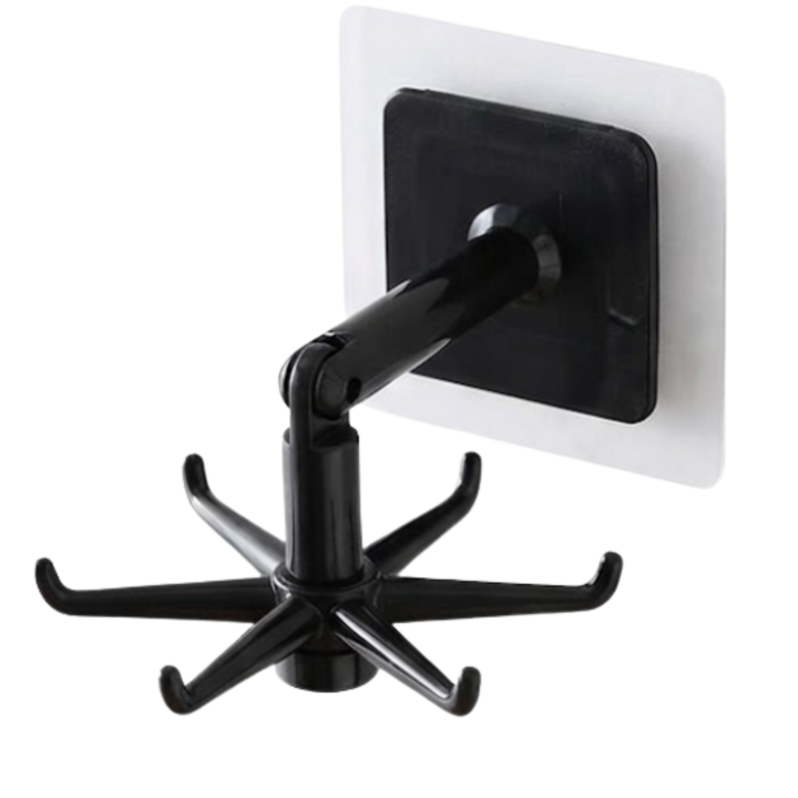 Porte-Ustensiles de Cuisine Rotatif - Noir - Lot de 5