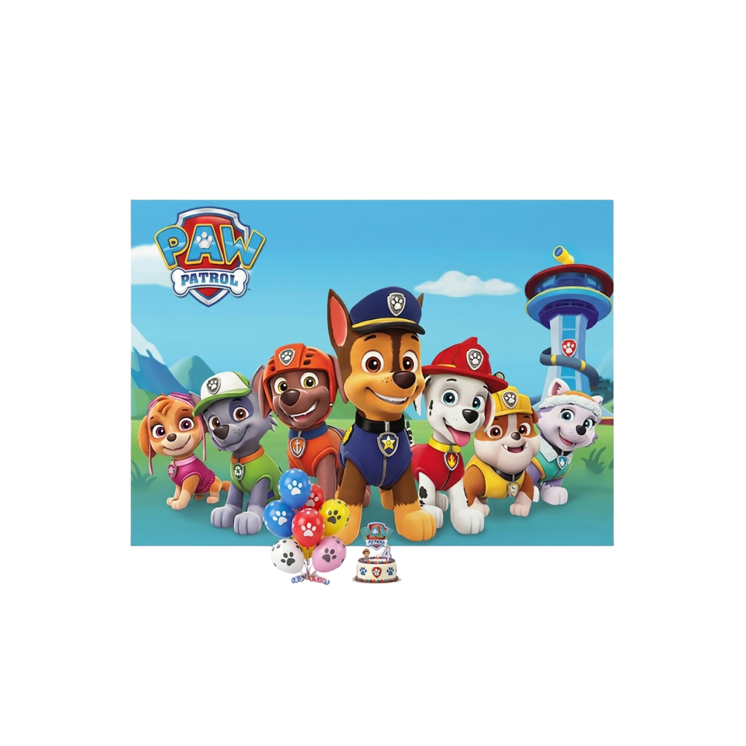 Décor de fond anniversaire – Thème Paw Patrol