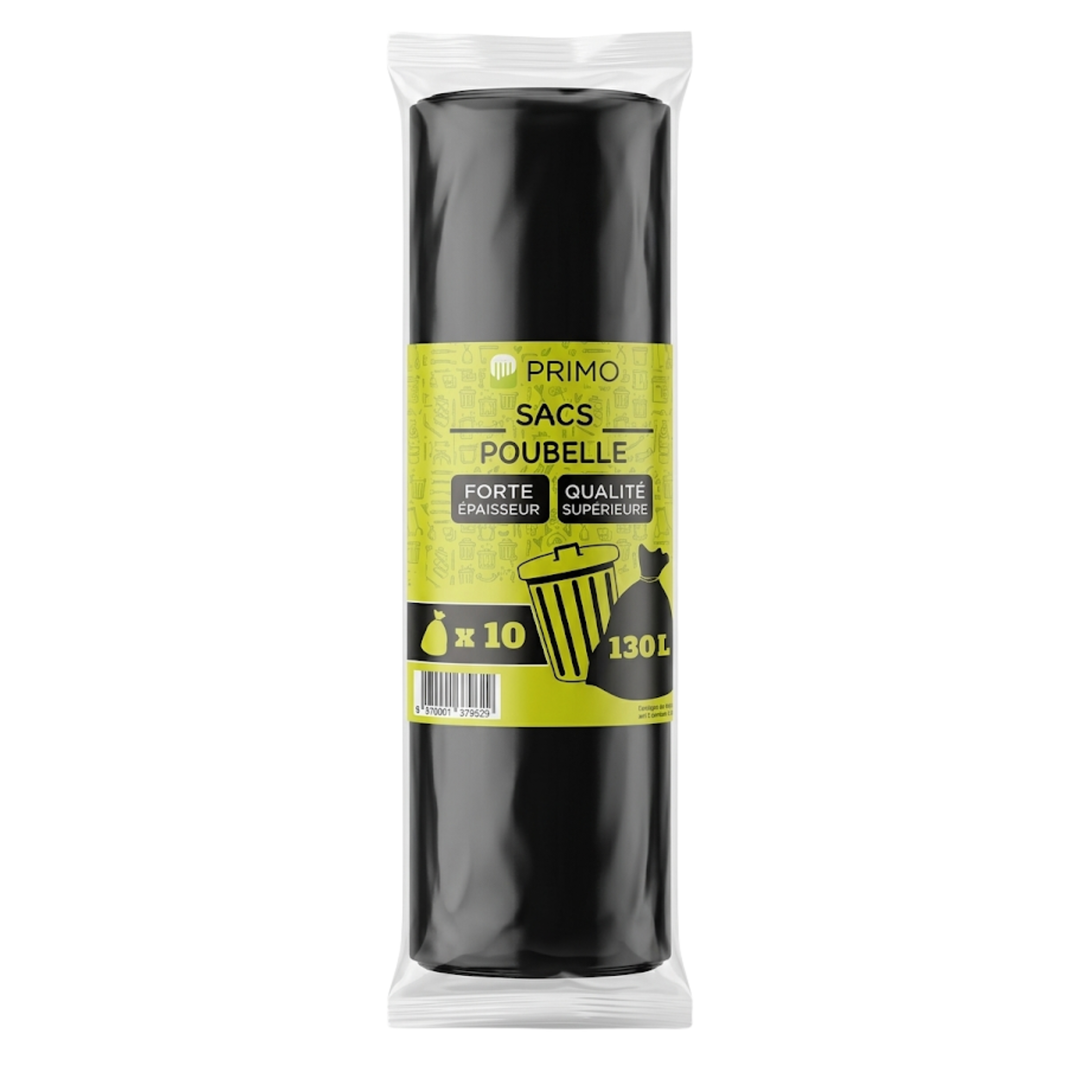 PRIMO – Sacs poubelle - 130 L - Lot de 10