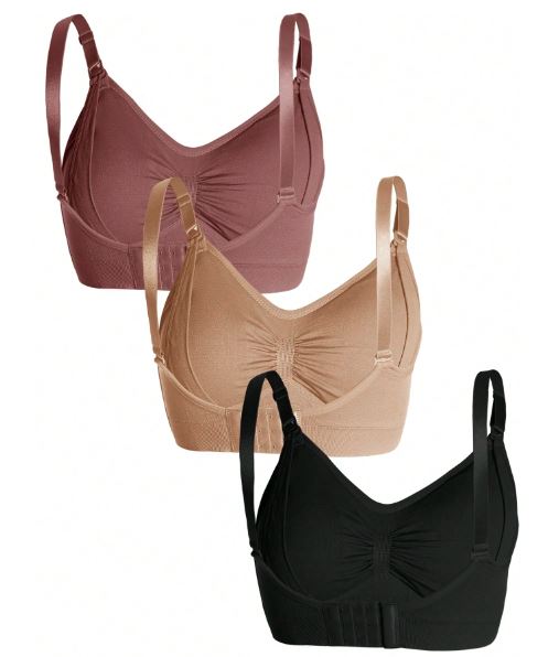Soutien-gorge d"allaitement de maternité en nylon, 3 PCS