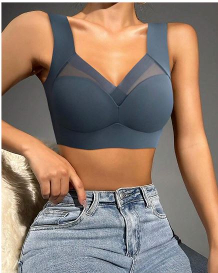Soutien-gorge push-up sans couture avec bonnets fixés et sans fil , 2 pièces