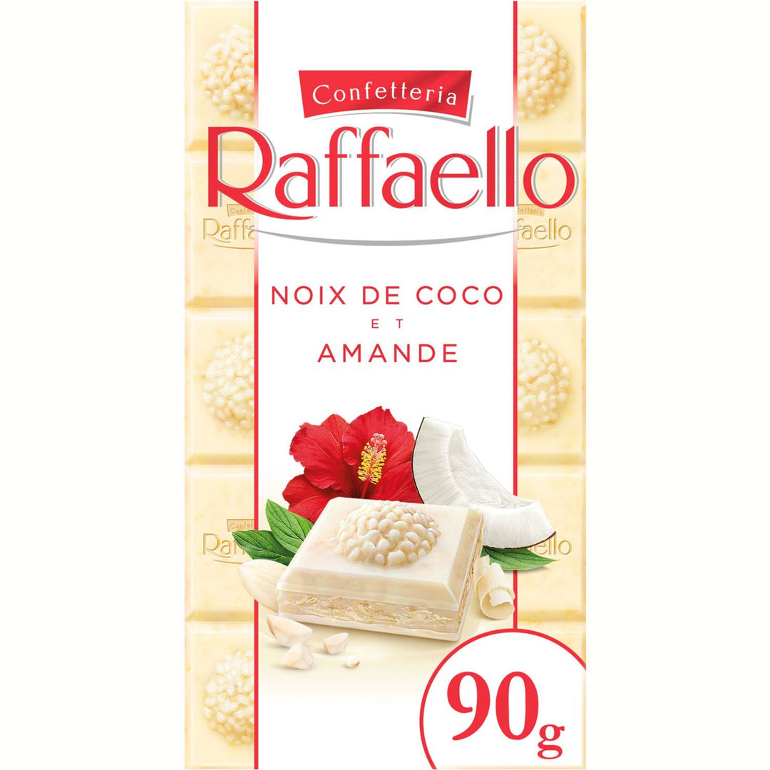 Raffaello – Tablette Chocolat Blanc, Noix de Coco & Amande - 90 g
