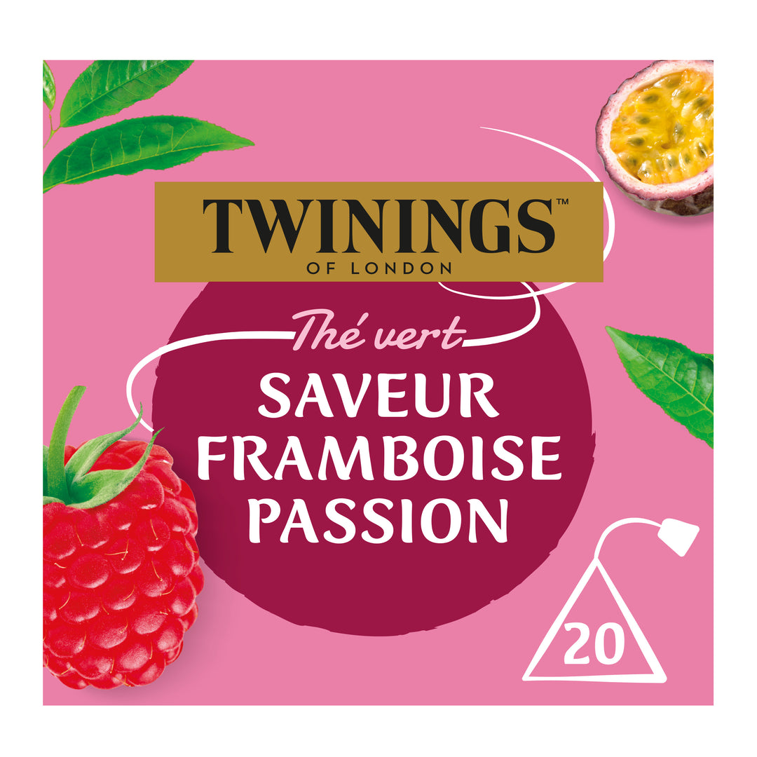 Twinnings of london, saveur framboise passion 32g , 20 sachets