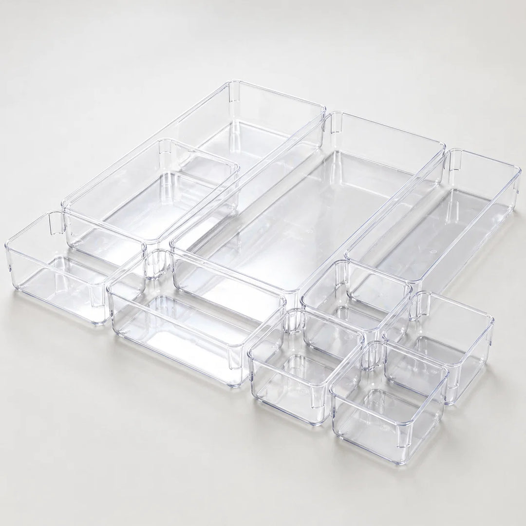 Organisateur de Tiroir Transparent Multi-Compartiments – Lot de 45 pièces