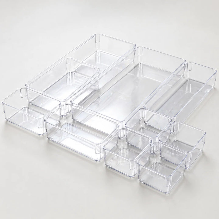 Organisateur de Tiroir Transparent Multi-Compartiments – Lot de 45 pièces