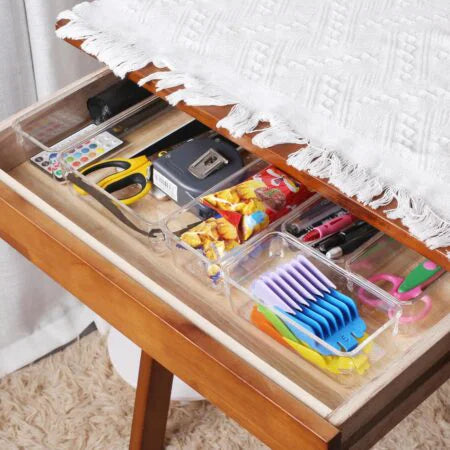 Organisateur de Tiroir Transparent Multi-Compartiments – Lot de 45 pièces