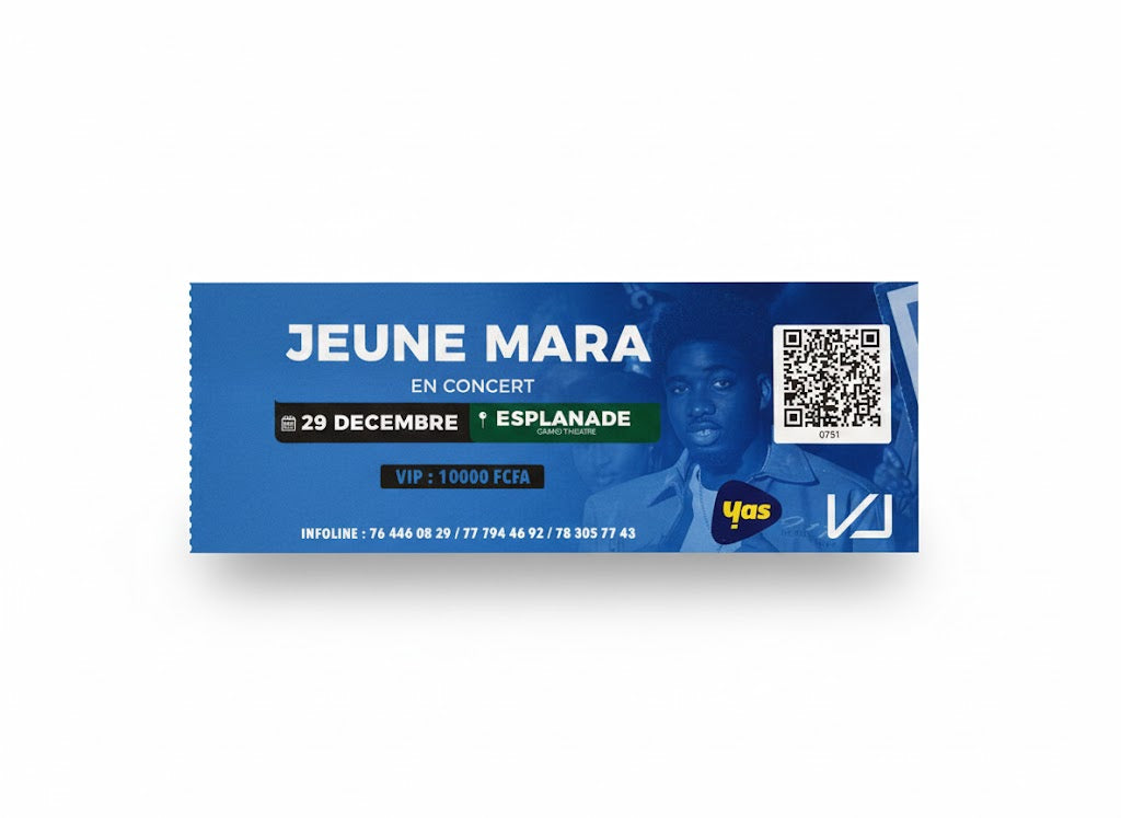 Ticket concert VJ Jeune Mara 📅 29 décembre 2025 📍 Grand Théâtre de Dakar