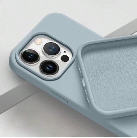 Étui de protection en silicone compatible avec Apple iPhone ,bleu ciel